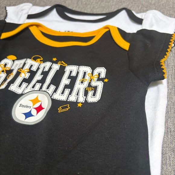 NFL Pittsburg Steelers Infant 3pk Bodysuits, 12 mos - Picture 8 of 8